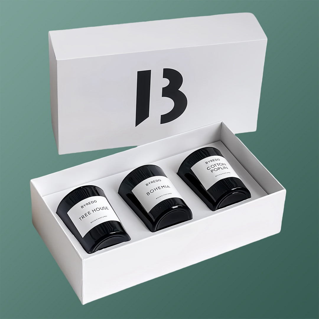 a set of BYREDO-scented-candles.