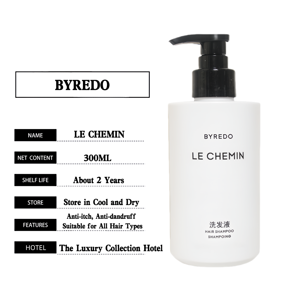 The Luxury Collection Hotel Shampoo &amp; Conditioner &amp; Shower Gel &amp; Body Lotion 300ML | Byredo Le Chemin