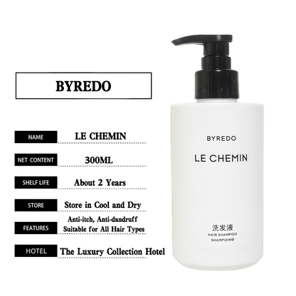 The Luxury Collection Hotel Shampoo &amp; Conditioner &amp; Shower Gel &amp; Body Lotion 300ML | Byredo Le Chemin